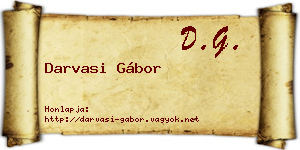 Darvasi Gábor névjegykártya